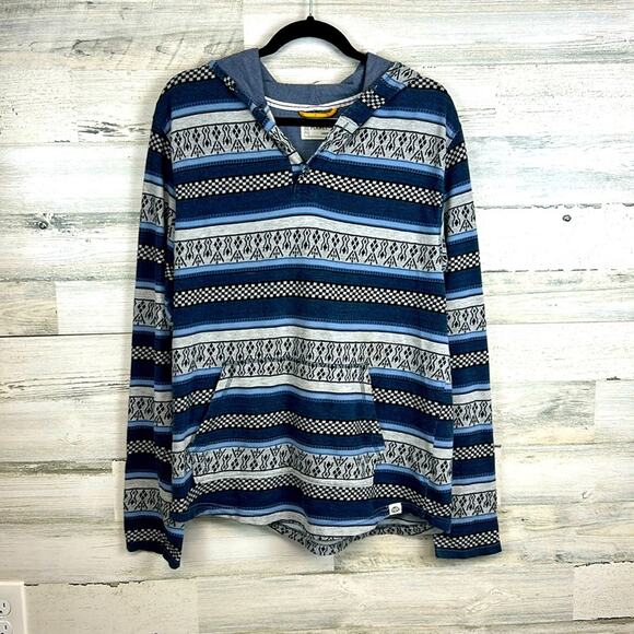 Free Planet Striped Abstract Aztec Print Pullover Hoodie Women’s Size Large - Picture 1 of 7